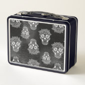 レトロゴシックスタイルシュガースカルブラック メタルランチボックス (裏面)