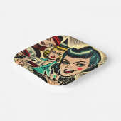 レトロゴシックハロウィーンガールズ漫画 ペーパープレート (傾斜あり)