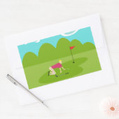 レトロゴルファーのステッカー 長方形シール (封筒)