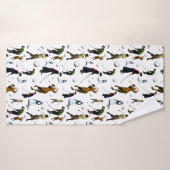 レトロゴルファーズパターンイラスト バスタオル (バスタオル)