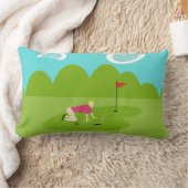 レトロゴルファー腰枕 ランバークッション (ブランケット)