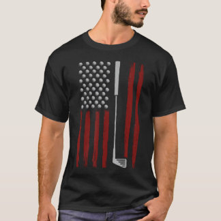 レトロゴルファーGolのためのアメリカ国旗のゴルフギフトおもしろい Tシャツ
