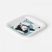 レトロゴルフカートのブラック&ブルー ペーパープレート (傾斜あり)