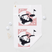 レトロゴルフカート（ブラック&ピンク） ゴルフタオル (インサイチュ)