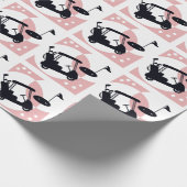 レトロゴルフカート（ブラック&ピンク） ラッピングペーパー (角)