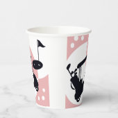 レトロゴルフカート（ブラック&ピンク） 紙コップ (左)