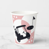 レトロゴルフカート（ブラック&ピンク） 紙コップ (正面)