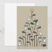 レトロゴルフクラブ クリスマスツリー ゴルフ X'mas シーズンカード (正面/裏面)