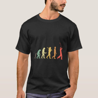 レトロゴルフプレイヤー向けゴルフ進化ギフト Tシャツ