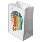 レトロゴルフプレーヤー，ゴルファー，ゴルフのスポーツファンギフト ミディアムペーパーバッグ (裏面アングル)