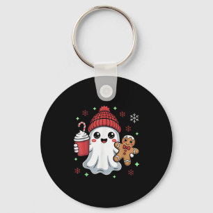 レトロゴーストビーニークリスマスホリデーXmasコーヒーG キーホルダー