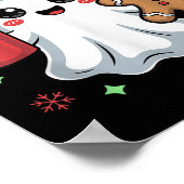 レトロゴーストビーニー クリスマス ホリデー Xmas コーヒー G ポスター (角)