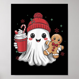 レトロゴーストビーニー クリスマス ホリデー Xmas コーヒー G ポスター