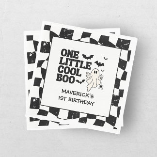レトロゴースト ワンハロウィン ボーイ 1歳誕生日 スタンダードランチョンナプキン