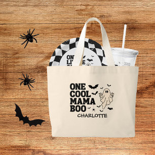 レトロゴースト ワンハロウィン ボーイ 1歳誕生日 ラージトートバッグ
