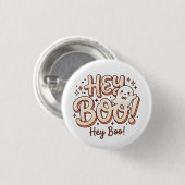 レトロゴースト "Hey Boo!" 缶バッジ (正面&裏面)