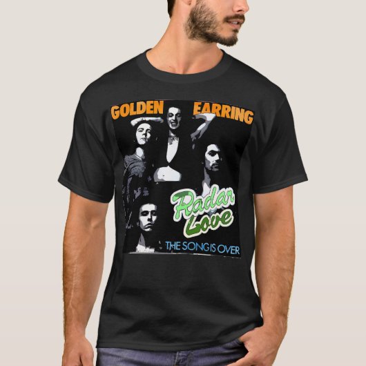 レトロゴールデンイヤリングレーダーラブアルバムカバーゴールデン Tシャツ (正面)