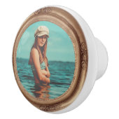 レトロゴールデンスタイリッシュポートレート写真ディスプレイ セラミックノブ (右)