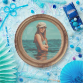 レトロゴールデンスタイリッシュポートレート写真ディスプレイ ペーパープレート (パーティー)