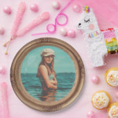 レトロゴールデンスタイリッシュポートレート写真ディスプレイ ペーパープレート (パーティー)