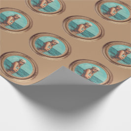 レトロゴールデンスタイリッシュポートレート写真ディスプレイ ラッピングペーパー