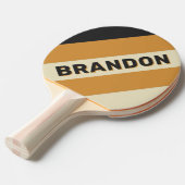 レトロゴールデンホライはっきりしたンストライプズの名前 卓球ラケット (正面アングル)