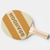 レトロゴールデンホライゾンはっきりした三ストライプつの名前 卓球ラケット (横)