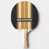 レトロゴールデンホライゾンストライプボード名 卓球ラケット (正面)