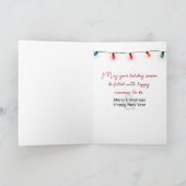 レトロゴールデンレトリバー付きクリスマストラック シーズンカード (内部)