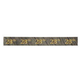 レトロゴールドの「28th」イベントナンバー (ラスティック) サテンリボン