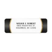 レトロゴールドグリッター ビニールレコード ウェディング ラベル (正面)