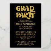 レトロゴールドホイル卒業写真パーティー 箔招待状 (裏面)