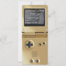 レトロゴールド携帯ゲーム機 ウェディングインビテーション