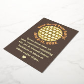 レトロゴールド ディスコボール 個人名入れ ゴールド 箔招待状 (回転した状態)