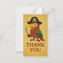 レトロゴールド ネイビーパイレーツパロット サンキュー ノートカード
