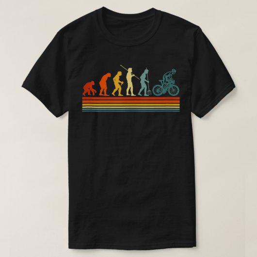 レトロサイクリスト進化自転車サイクルヴィンテージ Tシャツ (デザイン正面)