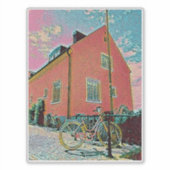 レトロサイクリングアートワーク シール (正面)