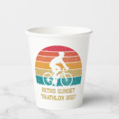 レトロサイクリングサンセットカスタムトライアスロン 紙コップ (正面)