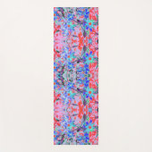 レトロサイケデリックアクアグリーンとオレンジフラワー ヨガマット (正面)