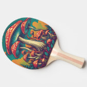 レトロサイケデリックキノコAIアート 卓球ラケット (横)