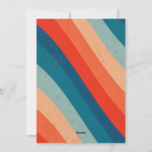 レトロサイケデリックグルーブ波状フォトクリスマス シーズンカード (裏面)