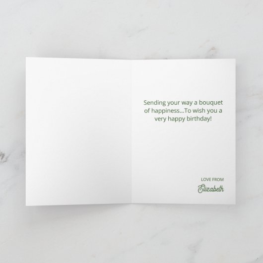 レトロサイケデリックグルーヴィヒッパイフラワー誕生日 カード (内部)