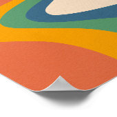 レトロサイケデリックグルーヴカラフルポスター ポスター (角)