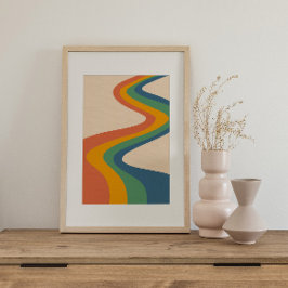 レトロサイケデリックグルーヴカラフルポスター ポスター