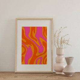 レトロサイケデリックグルーヴカラフルポスター ポスター