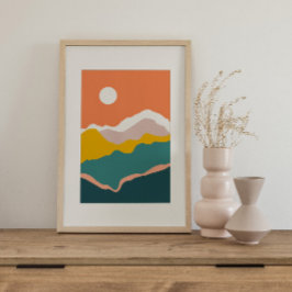 レトロサイケデリックグルーヴカラフルポスター ポスター