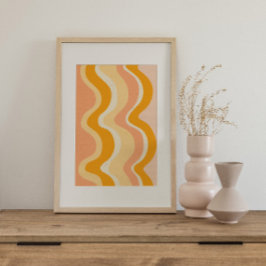 レトロサイケデリックグルーヴカラフルポスター ポスター