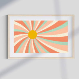 レトロサイケデリックグルーヴカラフルポスター ポスター