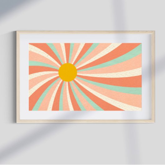 レトロサイケデリックグルーヴカラフルポスター ポスター