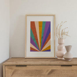 レトロサイケデリックグルーヴカラフルポスター ポスター